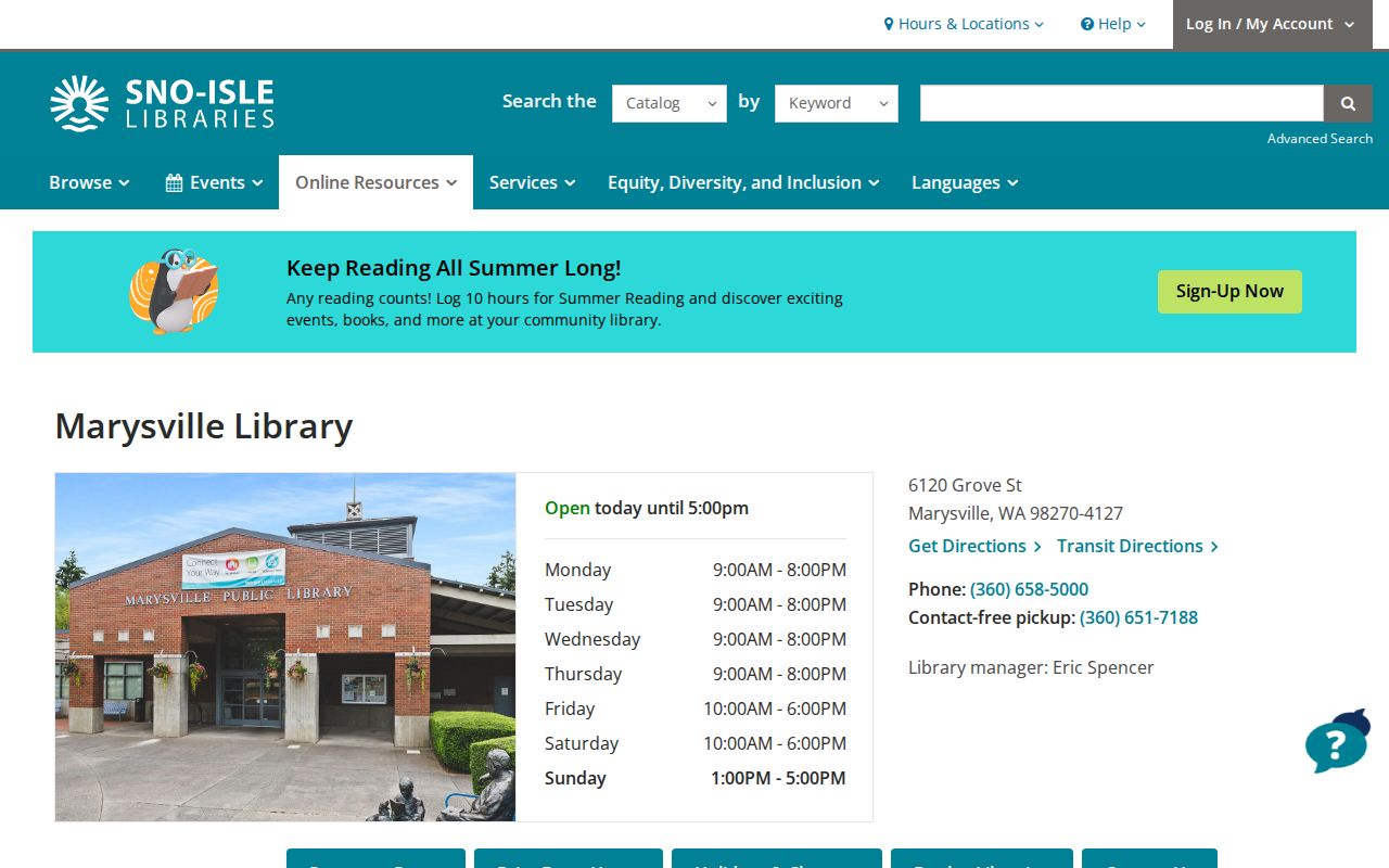 Marysville people directories library research access