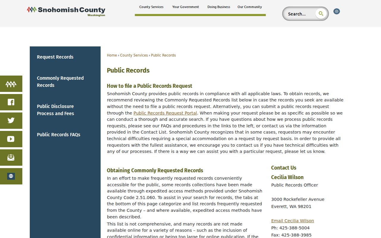 Marysville public records routing through Snohomish County