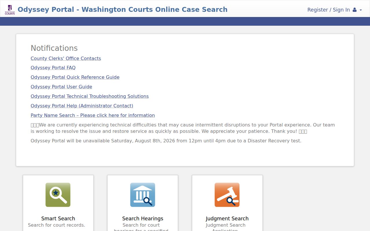 Marysville public records in Snohomish Superior Court Odyssey Portal