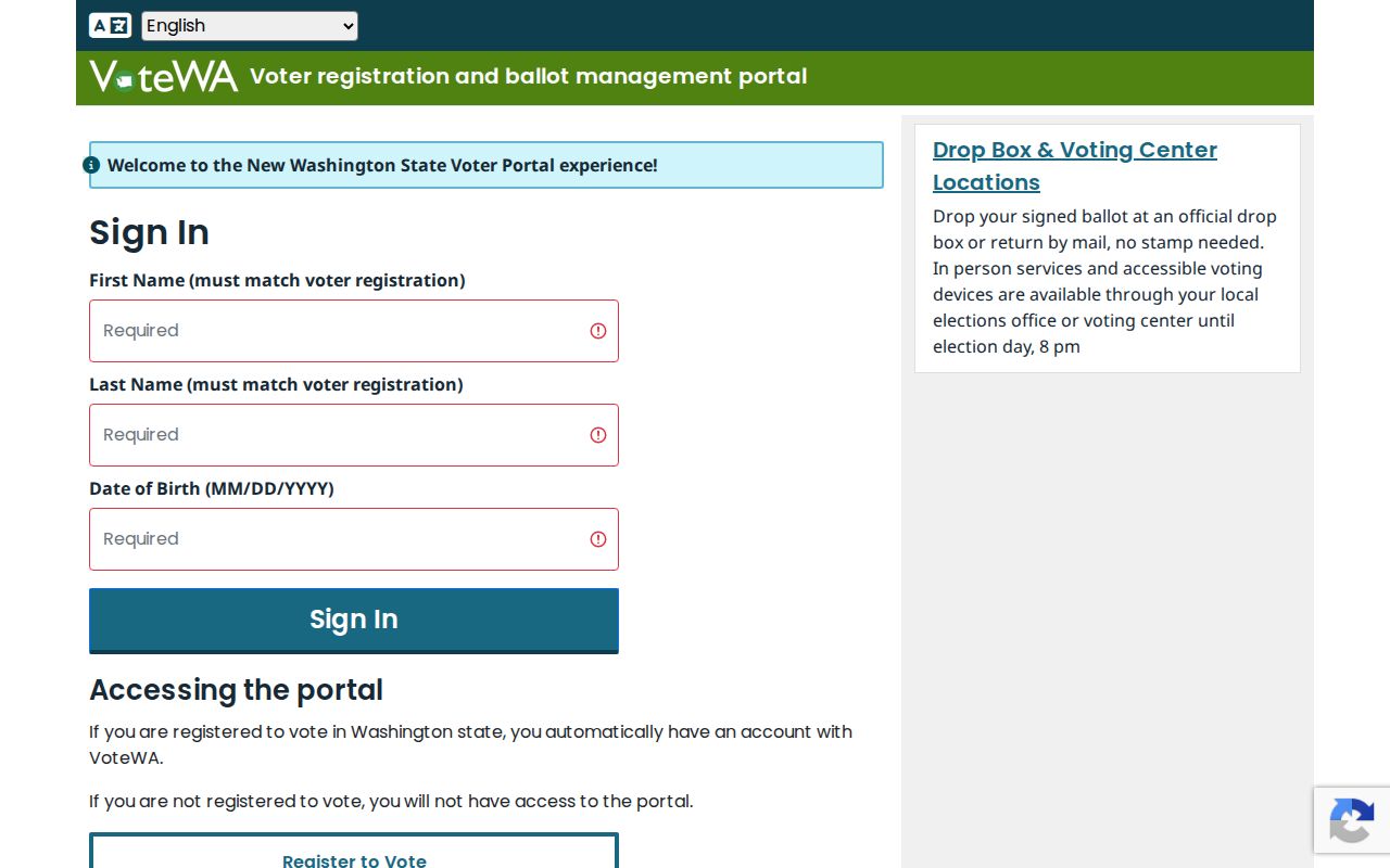 Marysville voter records lookup on VoteWA